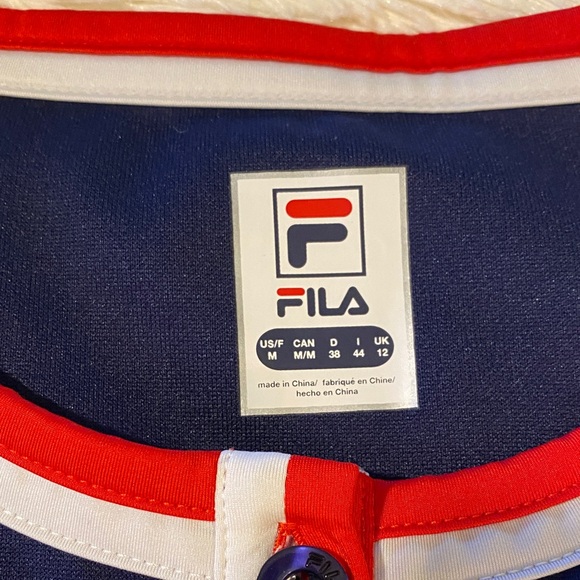 FILA Navy Jacket with Red and White Accents. Size Medium - Picture 2 of 10